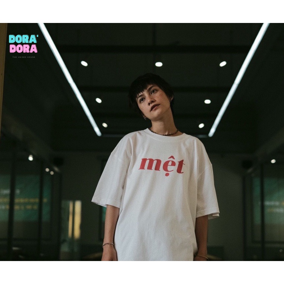 Áo thun MỆT Unisex DoraDora, áo phông nam nữ form rộng Hàn Quốc AT02