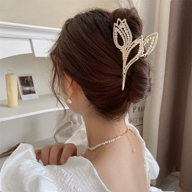 Haimeikang Kẹp tóc nhiều kiểu dáng tùy chọn đính đá nhân tạo trong suốt thời trang