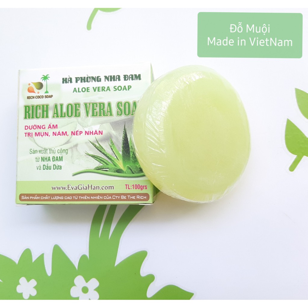 Xà phòng dầu dừa nha đam 100g dưỡng ẩm, trắng sáng da. | BigBuy360 - bigbuy360.vn