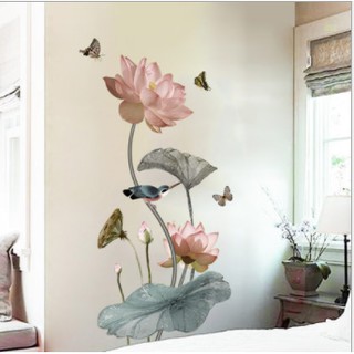 Decal trang trí gia đình mẫu Hoa sen nâu GL111