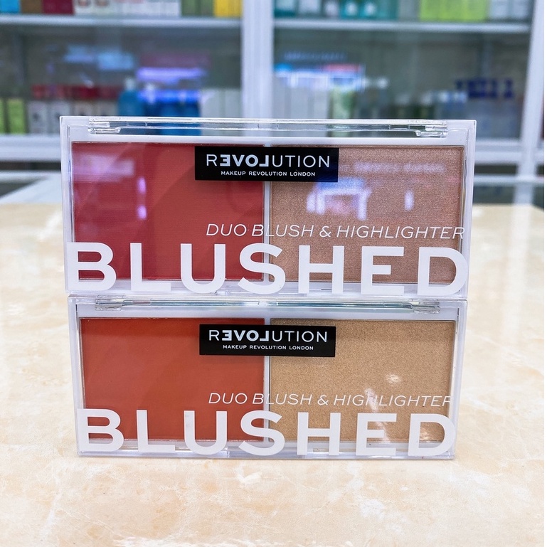 Bảng Phấn Má Hồng &amp; Bắt Sáng 2 Ô Makeup Revolution Duo Blush &amp; Highlighter