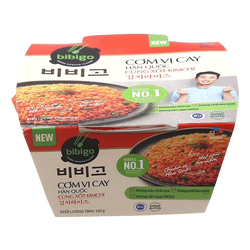 Cơm ăn liền Bibigo vị Cay Hàn Quốc cùng Xốt kim chi 160g