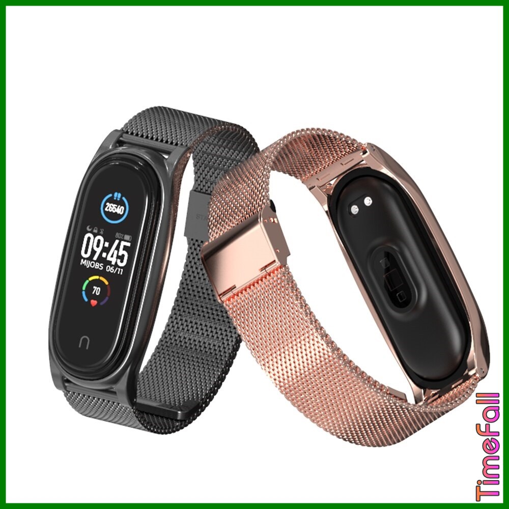 Dây đeo kim loại mắt lưới PLUS miband 4, miband 3 chính hãng MIJOBS, dây đeo kim loại thay thế mi band 4, mi band 3 PLUS