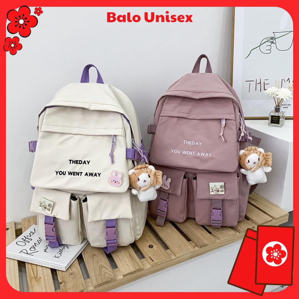 Balo ulzzang vải Canvas The Day chống thấm nước phong cách Hàn Quốc 603ULZ