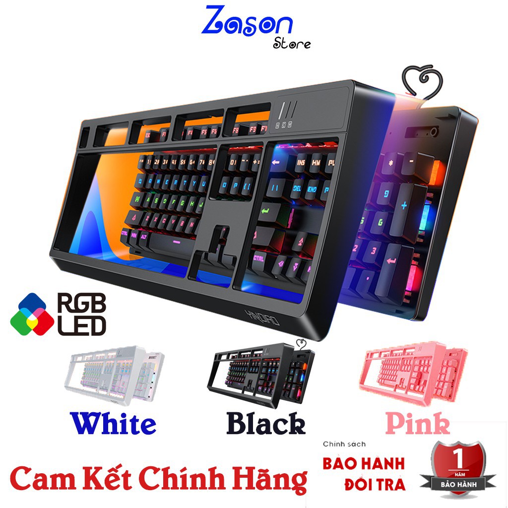 Bàn Phím Cơ Chuyên Game Yindiao K300 Blue Switch Có Nắp Bảo Hộ Tùy Chỉnh Chế Độ Full Led RGB