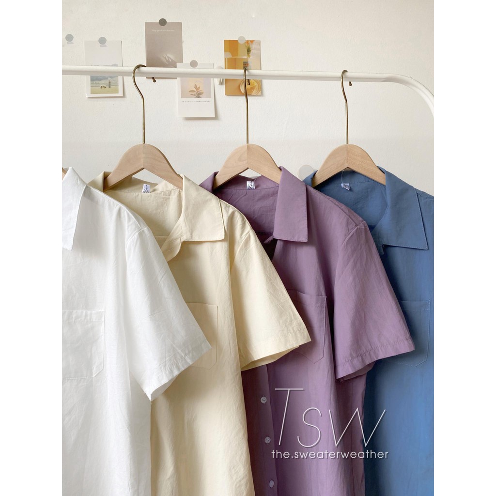 [Mã WASKT304 giảm 15% tối đa 30K đơn 99K] Áo sơ mi pijama chất thô tay lỡ 4 màu (Ảnh thật) | BigBuy360 - bigbuy360.vn