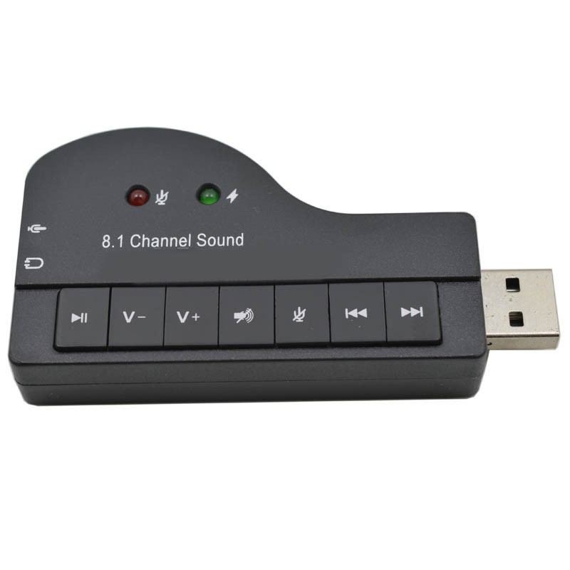 Thẻ âm thanh đàn Piano Goojodoq 8.1 kênh USB 3D - F23839 - đen