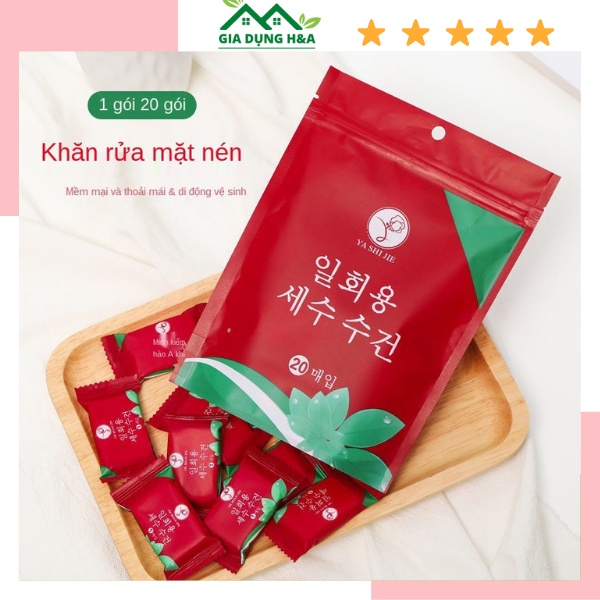 Khăn giấy nén rửa mặt cao cấp hình viên kẹo - Tiện dụng &lt;3