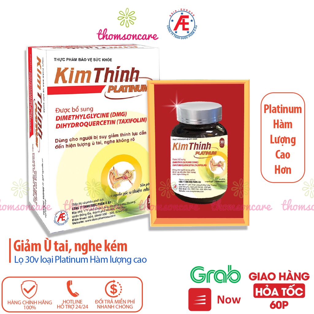 Kim thính Platinum Hàm lượng cao lọ 60v hiệu quả tốt hơn, giảm ù tai, tăng thính lực