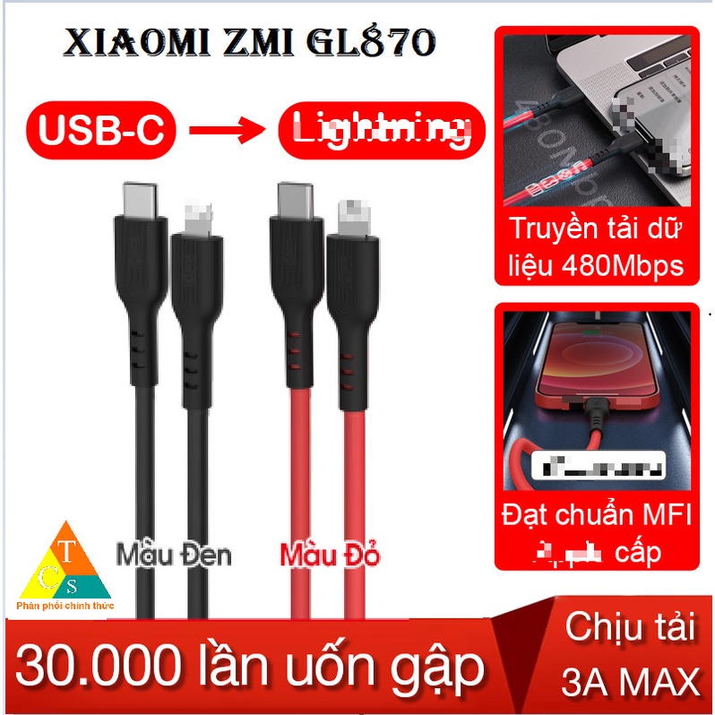 Cáp sạc siêu bền USB-C to L Xiaomi Zmi GL870 dài 1 mét