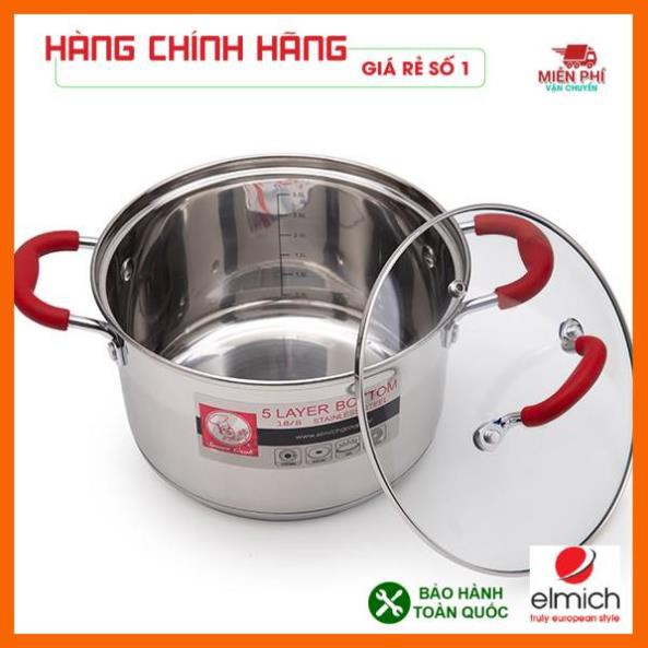 Bộ nồi inox Smartcook 3 chiếc size 16cm, 20cm, 24cm, bộ nồi elmich cao cấp, bảo hành 2 năm.