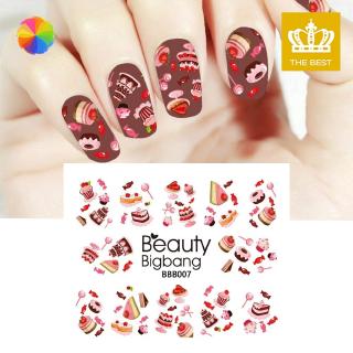 Miếng dán hình socola/bơ/bánh kem xinh xắn trang trí móng tay