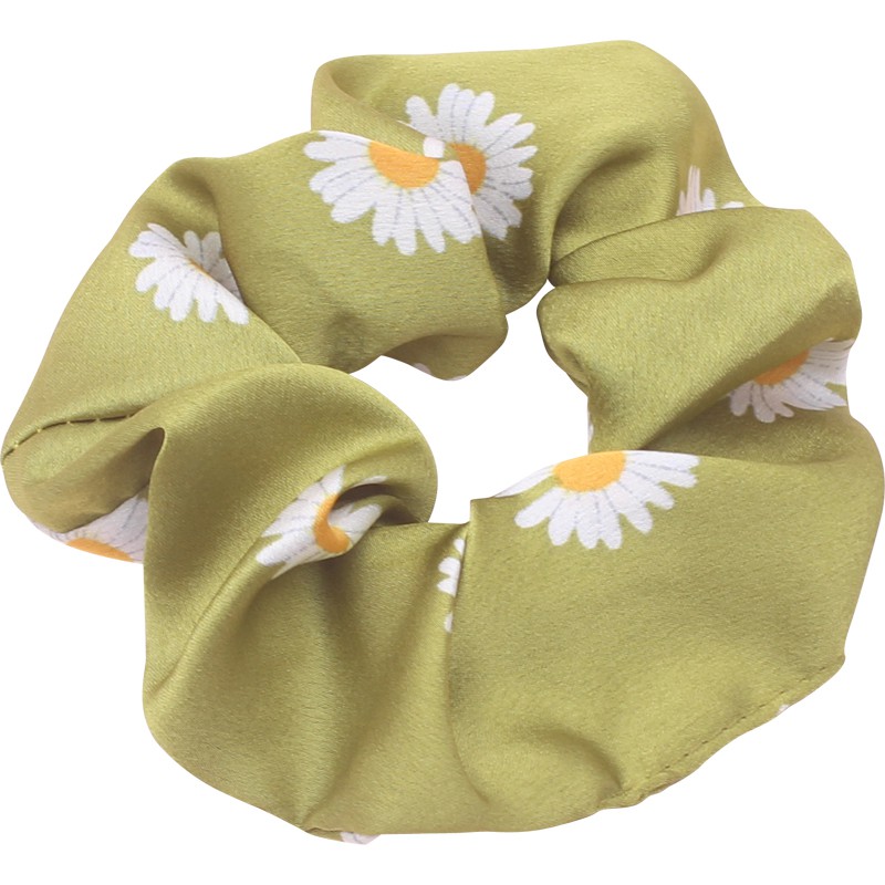 Phụ kiện tóc scrunchies - Dây buộc tóc co giãn hình hoa cúc vải phi bóng, thời trang hàn quốc cho nữ PK304