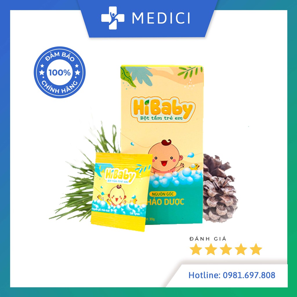 [CHÍNH HÃNG] Bột Tắm Trẻ Em HIBABY - Trị Chàm Sữa, Mụn Nhọn, Hăm Tã, Rôm Sảy Ở Trẻ Nhỏ