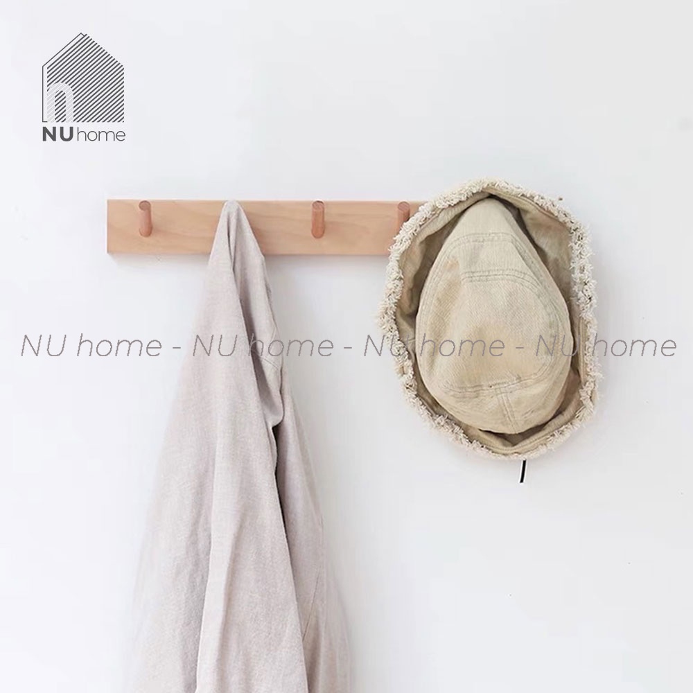 nuhome.vn | Móc gỗ treo đồ - Lin, móc treo quần áo mũ nón thiết kế mộc mạc chuẩn phong cách Nhật Bản