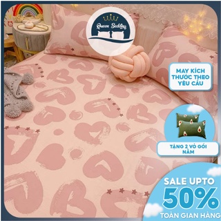 Ga giường Và Vỏ Gối, Drap Giường Cotton 2021 Ga Chun Họa Tiết Hoa Nhí Thoáng Mát Cho Mùa Hè