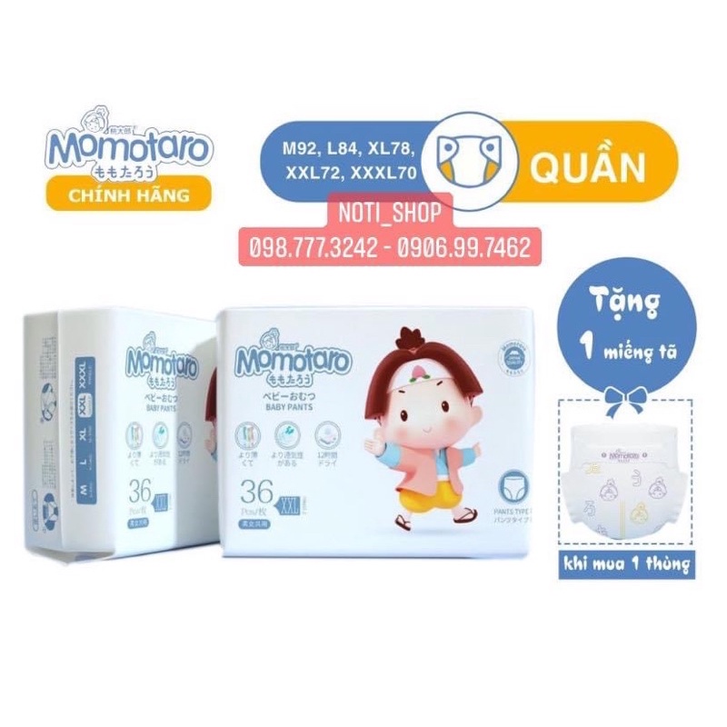 HCM Tã Bỉm dán Quần Momotaro chính hãng Nhật Bản Đủ size S112 M92 L84 XL78