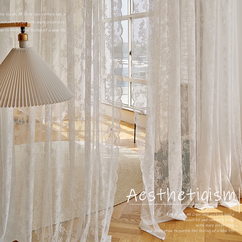 Rèm Cửa Ren Trắng Trang Trí Nhà Cửa 53x84inch