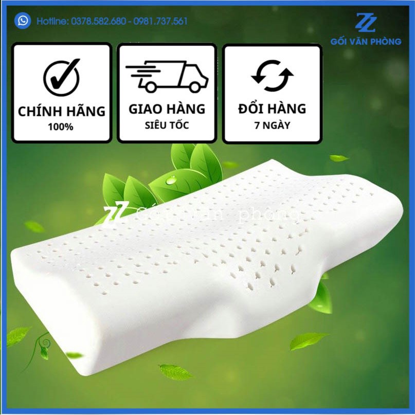 BẢO HÀNH 10 NĂM - Gối Ngủ Cao Su Thiên Nhiên Hàng Cao Cấp, Siêu Êm Ái, Giúp Ngủ Ngon LDH04, Tặng kèm vỏ thay thế