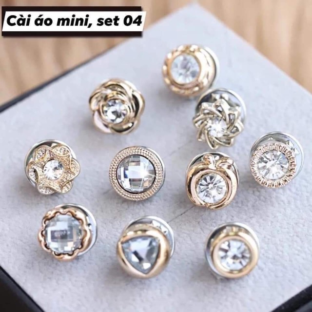 [Sẵn]Set 10 Ghim Cài Áo Mini Hoạ Tiết Tinh Sảo