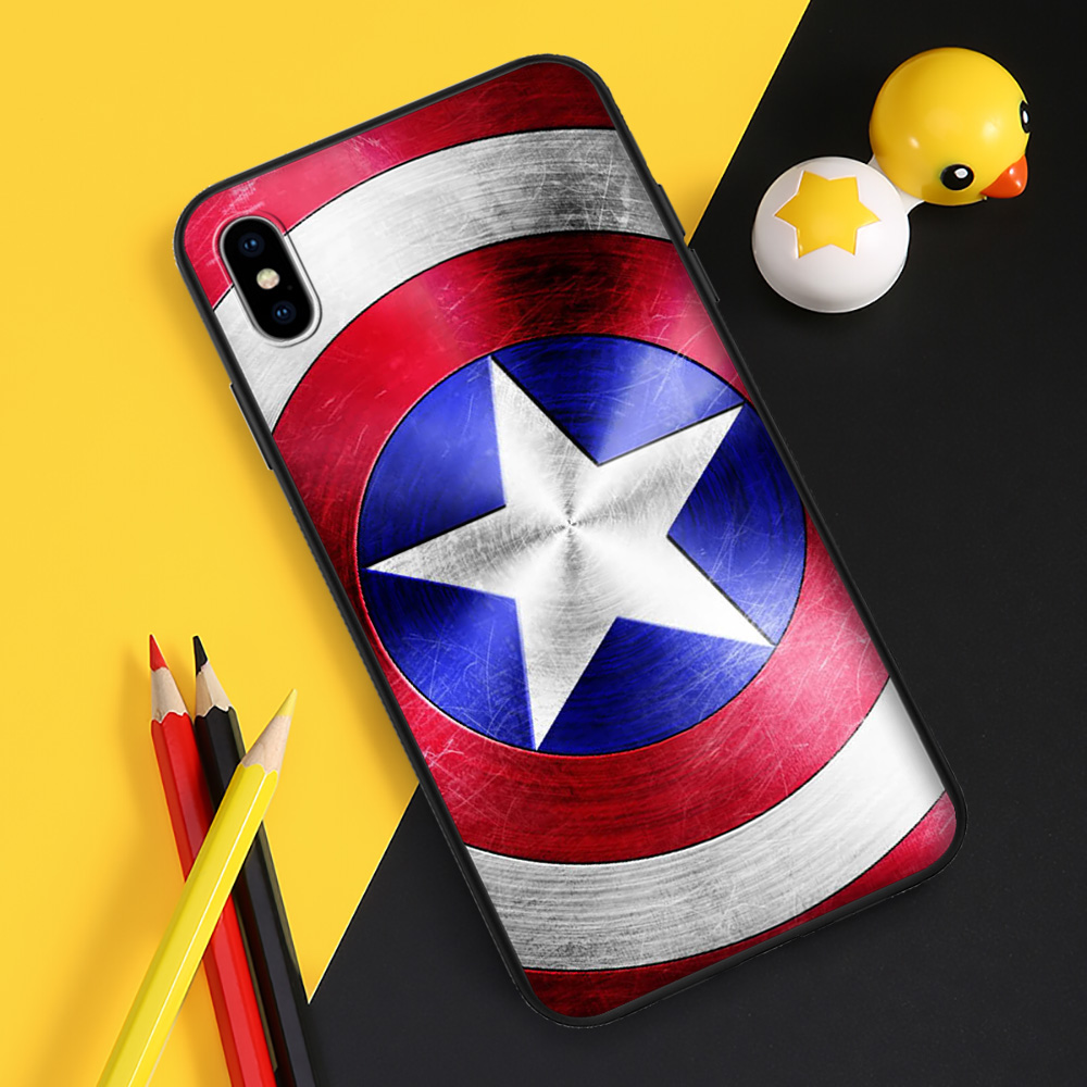 Ốp Điện Thoại Silicon Mềm Hình Anh Hùng Marvel Captain America Lc88 Cho Apple Iphone 8 7 6 6s 5s 5 Se Plus 2020