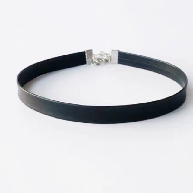 vòng cổ bằng da pu dây chuyền đen cá tính choker phong cách hàn quốc