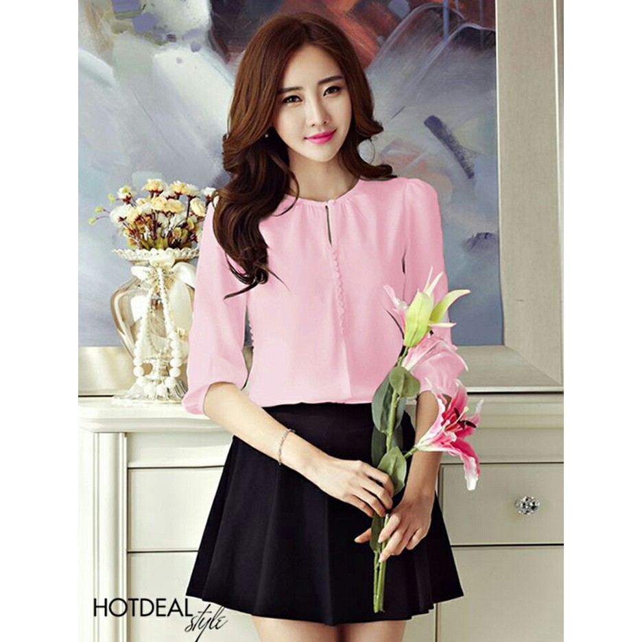 ❣️FREESHIP❣️ Áo phối nút nana - Hàng thiết kế chuẩn