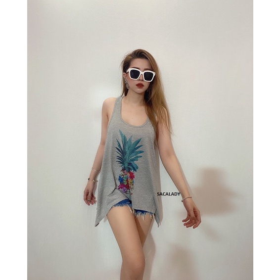 Áo Thun Ba Lỗ F21 Xám In Hình - 3789