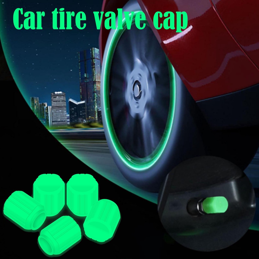 Vỏ Bọc Van Bánh Xe Phát Sáng Ban Đêm Màu Xanh Lá