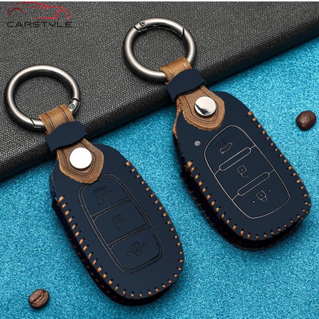 Bao da khóa Hyundai Santafe 2019, Accent,Kona, Santafe 2020 ....ốp chìa khóa carbon cho xe ô tô Mitshubitshi,KIA