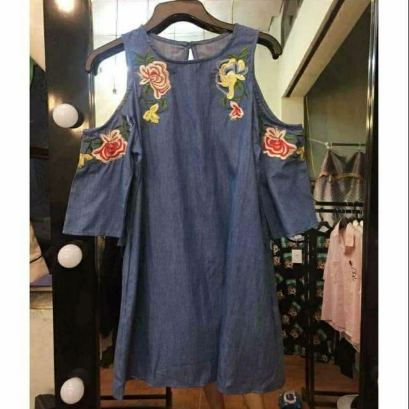Váy suông denim zara aut sz s bầu mặc đc