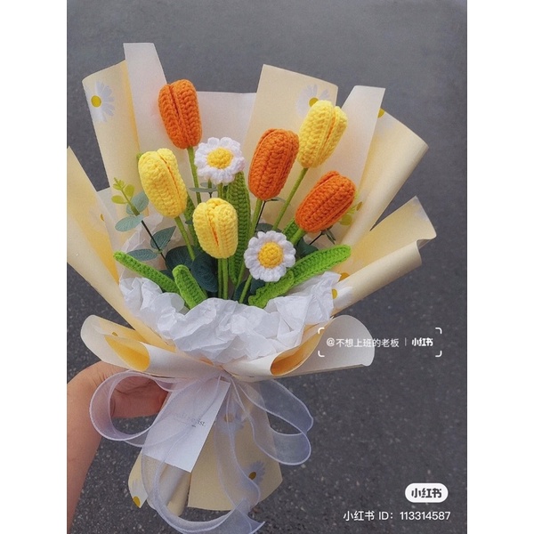 Bó hoa len handmade P3