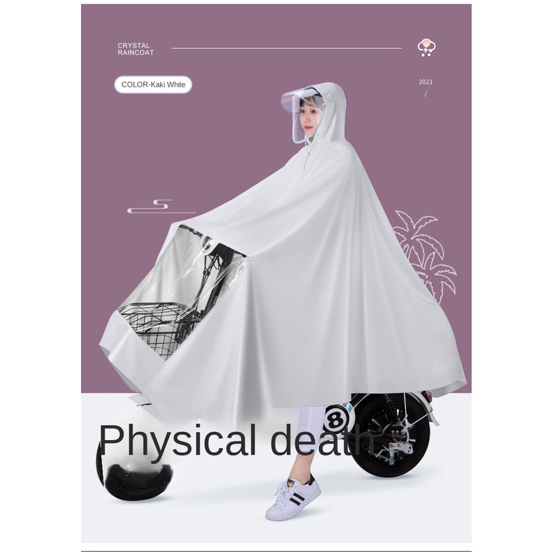 Áo Mưa PVC Dày Trong Suốt Chống Mưa Dùng Đi Xe Đạp Điện Dành Cho Người Lớn