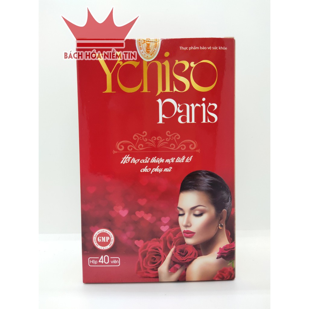 Viên uống làm sáng da, YCHISO - PARIS - với Sữa ong chúa, Nhau thai cừu - Hộp 40 viên tăng cường nội tiết tố nữ