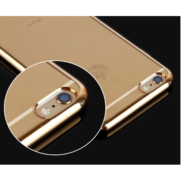 Ốp lưng mạ viền gold và rose gold cho điện thoại Iphone 6Plus/6S Plus(Trong suốt)