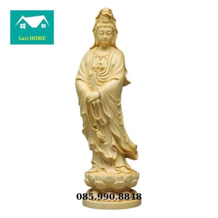 Tượng trang trí gỗ Hoàng Dương cao cấp, tượng phật phong thủy -M2 Phật Bà . .. . .