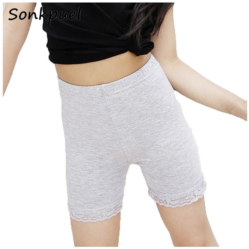 Quần Lót Boxer Ngắn Màu Trơn An Toàn Thời Trang Mùa Hè Cho Bé Gái 3-11 Tuổi