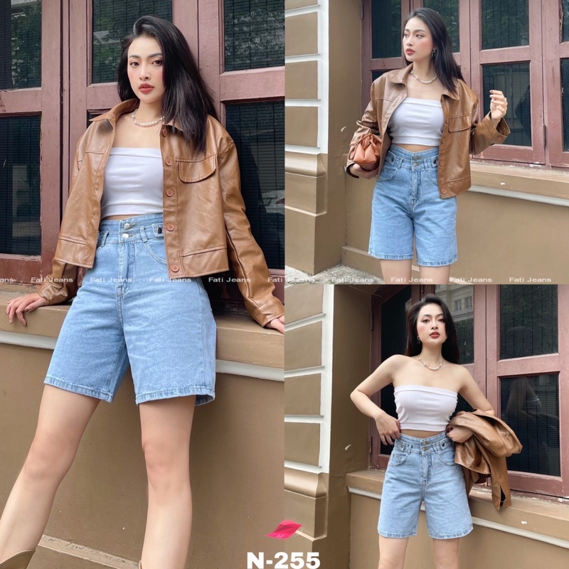 Quần short jean nữ cách điệu lưng Ms 255