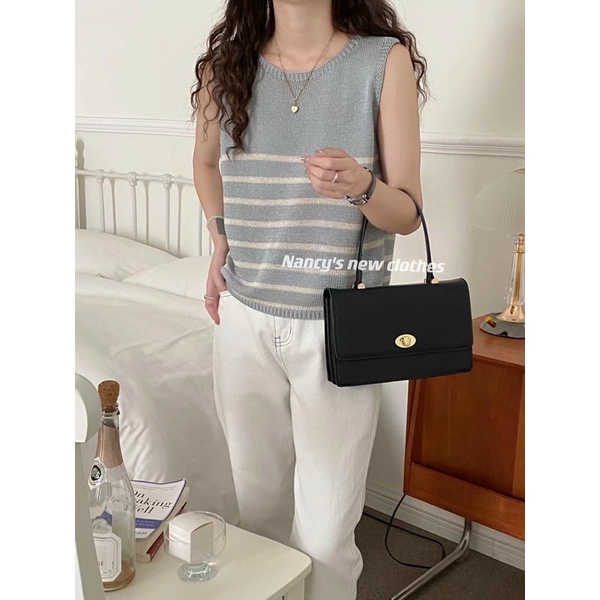 Áo sát nách thân kẻ Nancy phong cách Ulzzang Hàn Quốc