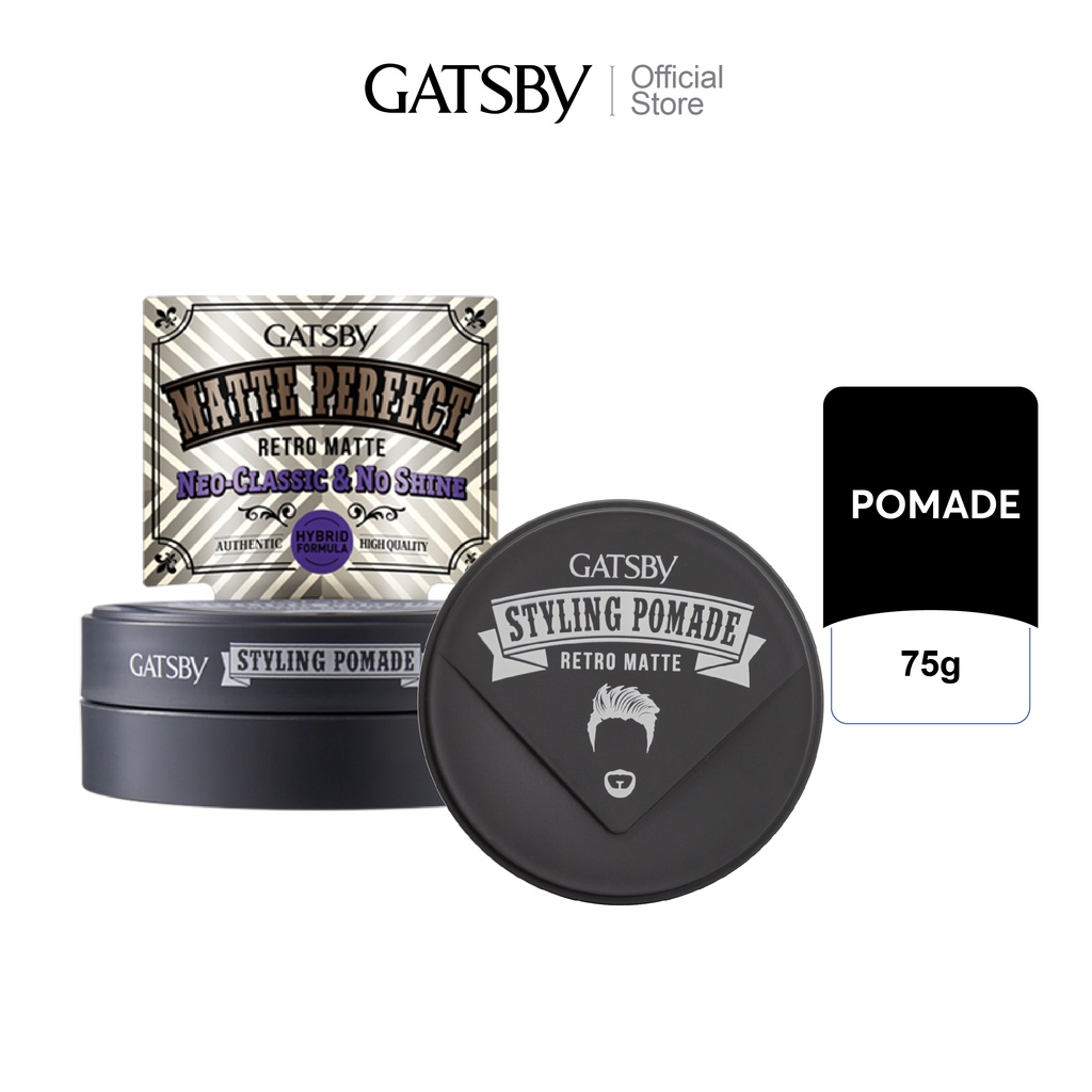 Pomade tạo kiểu tóc GATSBY styling pomade retro matte 75g