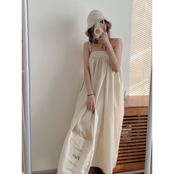 ĐẦM HAI DÂY BABYDOLL SUÔNG COLOR DRESS thiết kế form rộng xoè to style hàn quốc ullzang nhiều màu