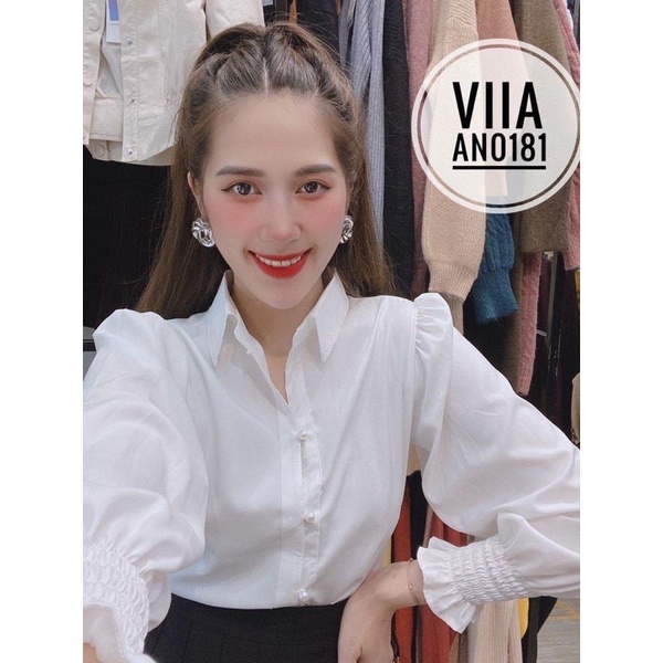 Sơ mi chun tay cúc kiểu tiểu thư AN0181 VIIA DESIGN