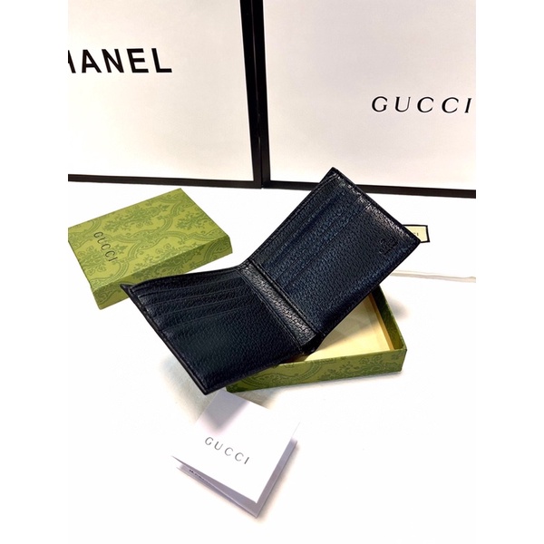 Ví gập cho nam thương hiệu Gucci GC cao cấp da thật đính logo kim loại