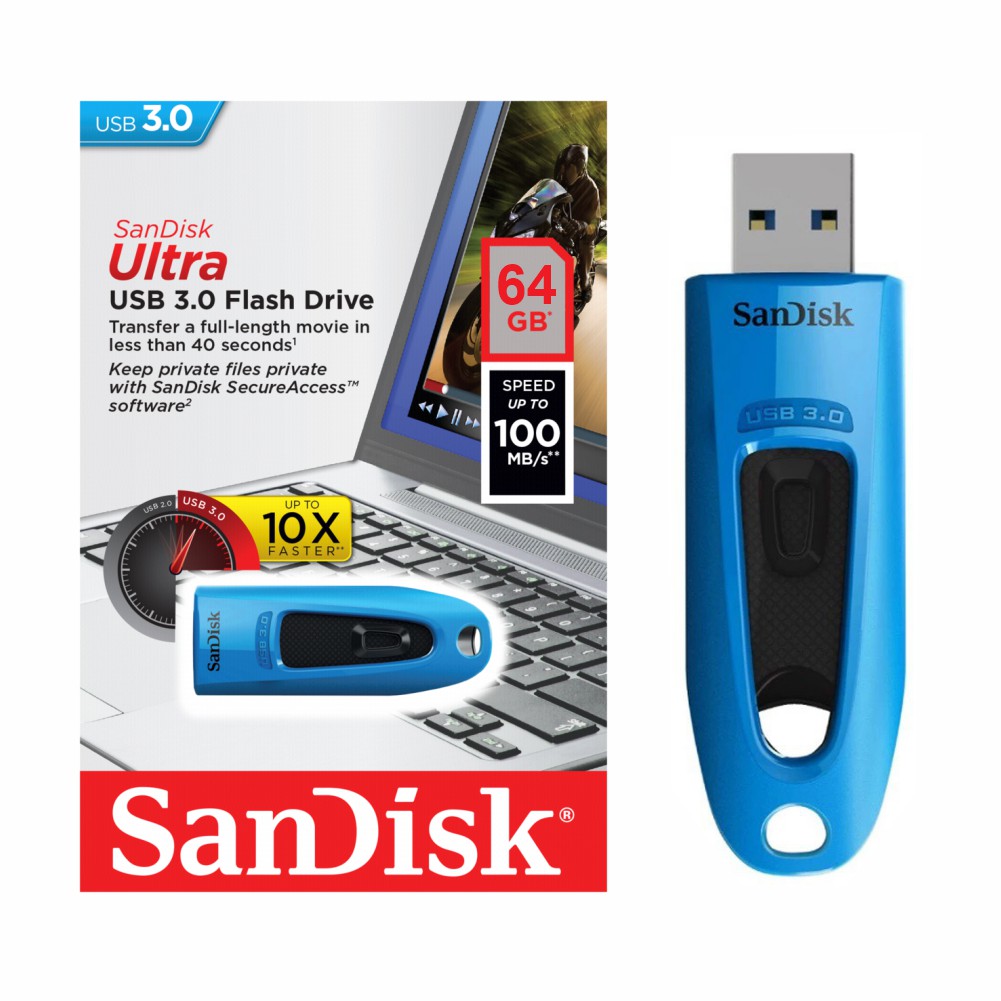 USB SanDisk Ultra CZ48 64GB USB 3.0 - SDCZ48-064G-U46R - Hàng Phân Phối Chính Hãng