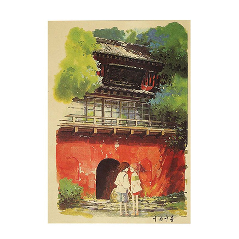 Poster Phim Spirited Away Bằng Giấy Kraft Độc Đáo