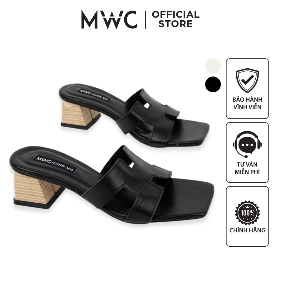 Giày MWC 4232- Guốc Cao Gót 5cm, Cao Gót Quai Chữ H, Dép Cao Gót Mũi Vuông Trẻ Trung