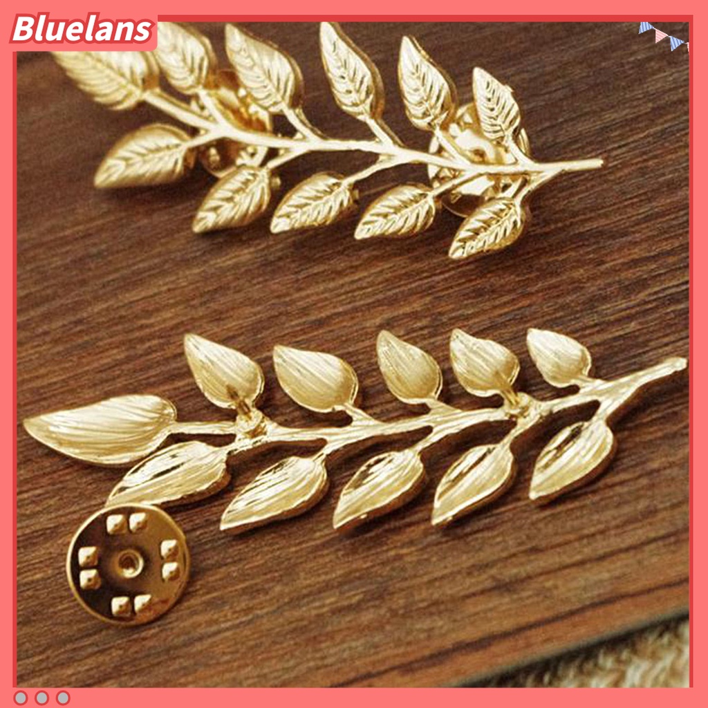 1 Cặp Ghim Cài Áo Hình Chiếc Lá Trang Trí Quần Áo Dài 48h