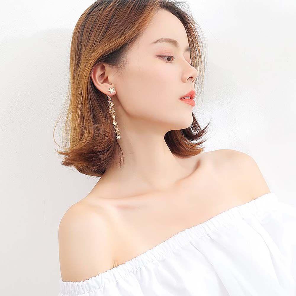 Bông Tai Dáng Dài Thời Trang Cá Tính Cho Nữ|Khuyên Tai Kim Loại Nhiều Màu Sắc Cá Tính