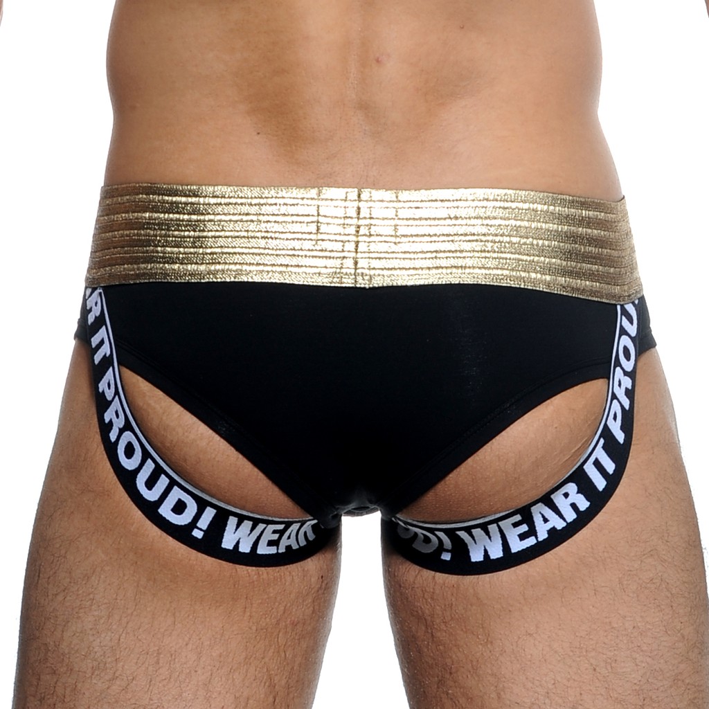 Quần lót nam tam giác STUD màu vàng/đen Men's Fashion Underwear Gold / Black