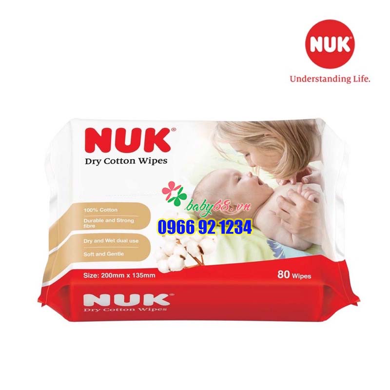 Khăn Vải Khô Đa Năng NUK (Gói 80 cái)